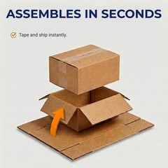 Medium USA Moving Boxes 18″L x 14″W x 12″H Corrugated Cardboard Box Set 10-Pack