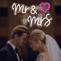 Led Neon Sign “Mr & Mrs” Heart 23″ x14″ Large 110V Wall Decor Wedding Party