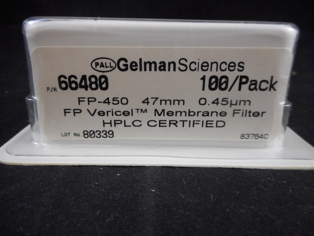 PALL HPLC 47mm FP-Vericel 0.45um Membrane Filter FP-450 Certified 90/PK 66480 B