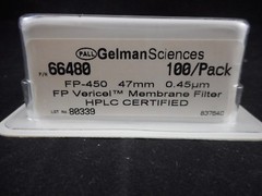 PALL HPLC 47mm FP-Vericel 0.45um Membrane Filter FP-450 Certified 90/PK 66480 B