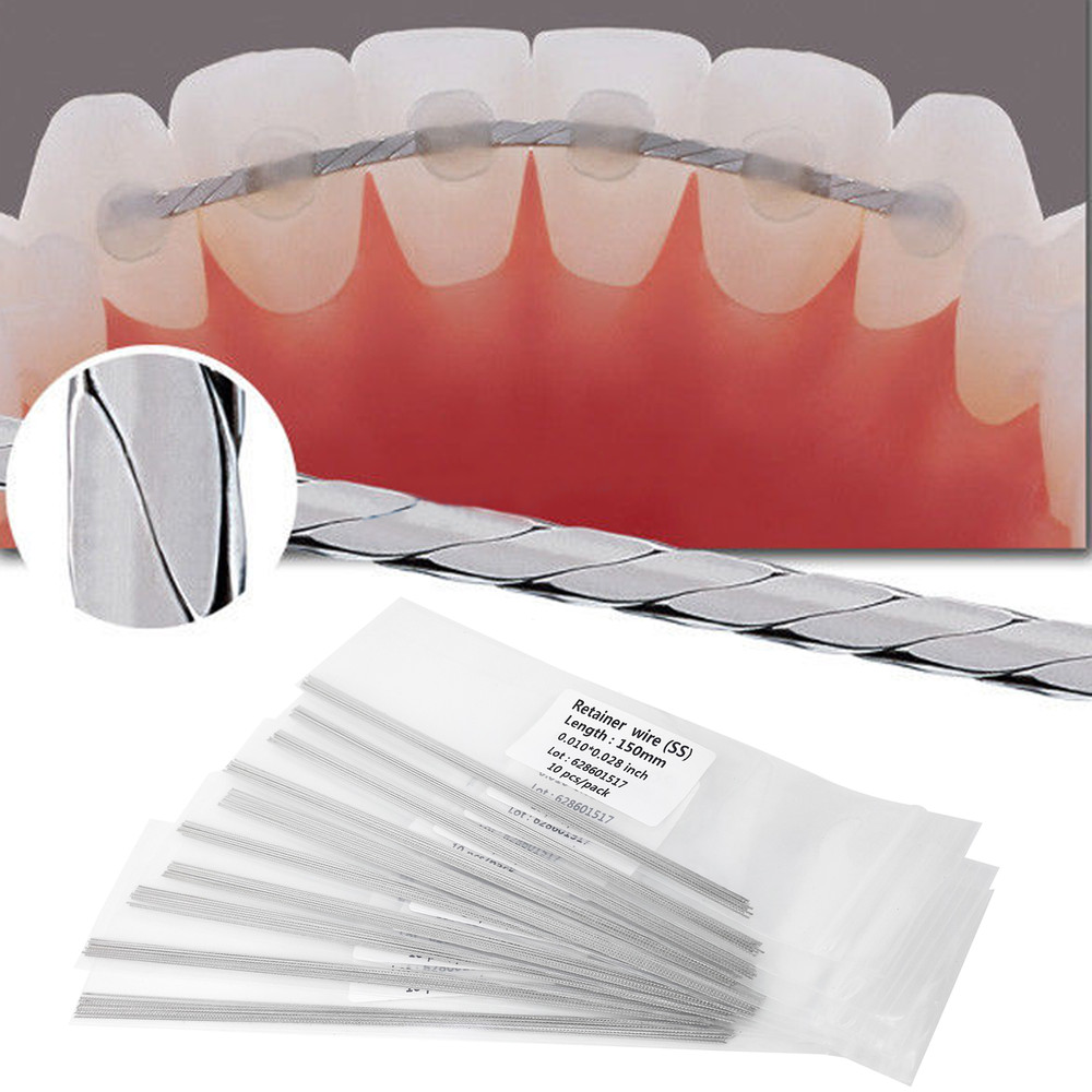 10 Pcs Dental Orthodontic Flat Strand Stainless Steel Lingual Retainer Wire