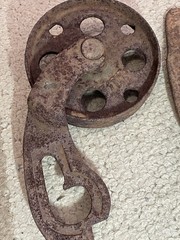 Vtg. Cast Iron Railway Cart Wheel / Caster Nice Industrial Salvage Wheels Spin