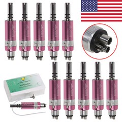 1-10pcs USA NSK Style Dental Low Speed Air Motor Handpiece E-type 4holes Pink Dr