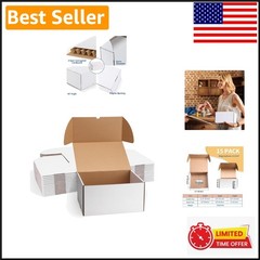 Versatile Packing Solution: 15 Count White Shipping Boxes 12x10x6 for Gifts