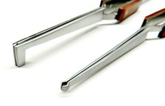 2 Fiber Grip Tweezers Cross Locking Straight & Bent Wire Holding Slotted Tweezer