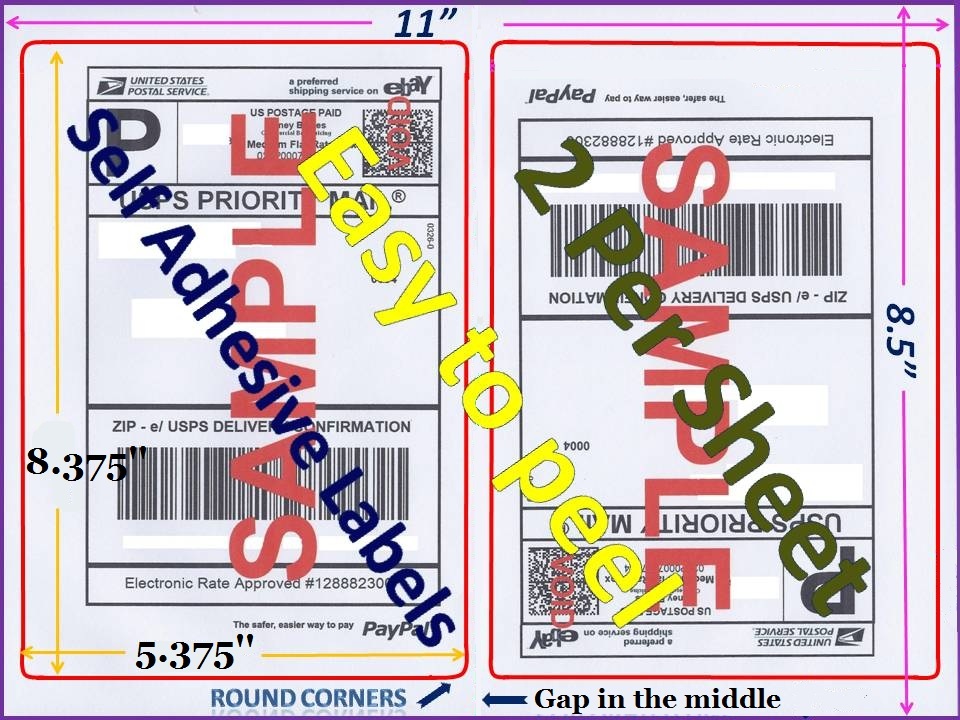 4200 Premium Rounded Corner Shipping Labels 2 Per Sheet-8.5 x 11-Self Adhesive