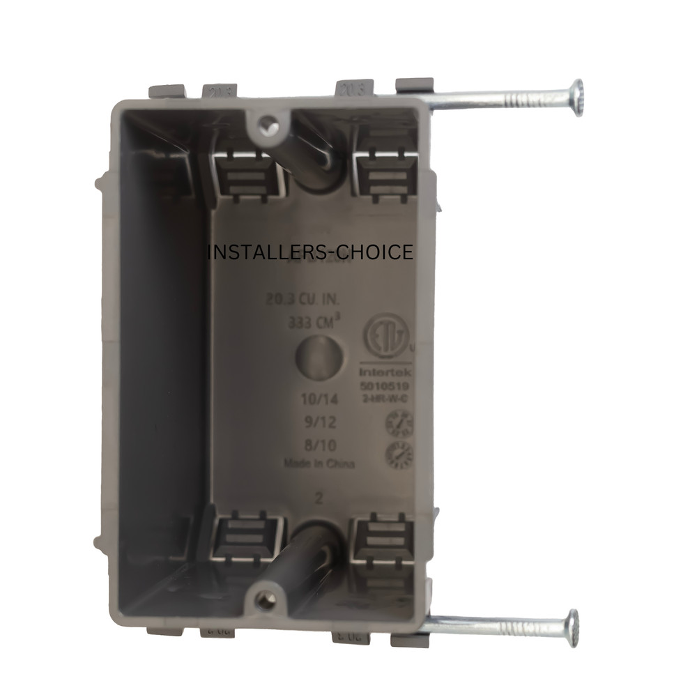 10 pcs 1-Gang 20 Cu In New Work ETL Nail on Electrical Switch & Outlet Box Gray