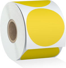 2″ 750 Labels Yellow Circle Direct Thermal Stickers Labels Roll Compatible with