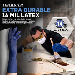 Thickster Powder-Free Exam Grade Latex Disposable Gloves. Size 2X-Large. Blue…