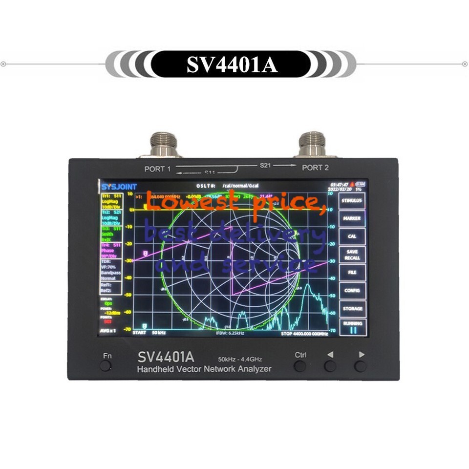 SV4401A 50KHz-4.4GHz VNA Vector Network Analyzer 100DB Dynamic 7 Inch Touch LCD*