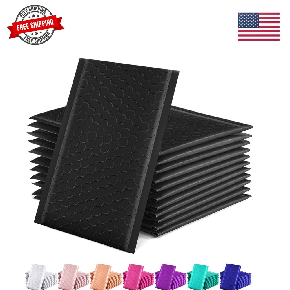Black Bubble Mailers 4×8 Inches 50 Pack, Usable Size 4X7″ Bubble Envelopes fo…
