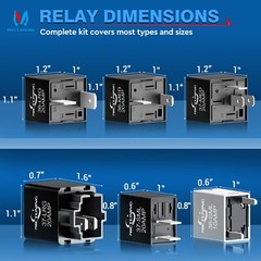 MICTUNING 9038 Relay Bypass Switch Relay Tester, Relay Bypass Switch Kit -6 PACK