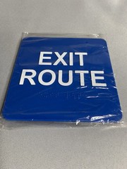 ADA Compliant EXIT Route Sign Tactile with Braille 6″x6″