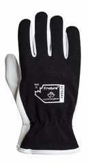 3 Pairs ENDURA MEDIUM Gloves Goatskin LEATHER Palm Full Finger, Safety Cuff READ