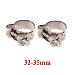 2X T-Bolt Stainless Steel Heavy Duty Motorcycle Exhaust Hose Pipe Muffler Clamp