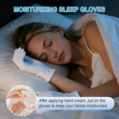 100% Cotton Gloves, 6 Pairs White Cotton Gloves for Dry Hands Sleeping Moisturiz