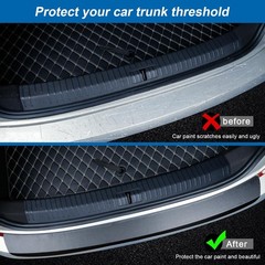 Universal Rear Bumper Protector, 40×3.54 Inches Carbon Fiber Textured Anti-Sc…