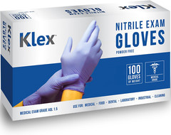 Klex Nitrile Exam Gloves Medical Exam Grade, Powder Free, M, Lot of 3 Exp. 06/27