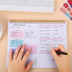 Thboxes Weekly Desk Planner, 8.5×11 In To Do List inches, Pink