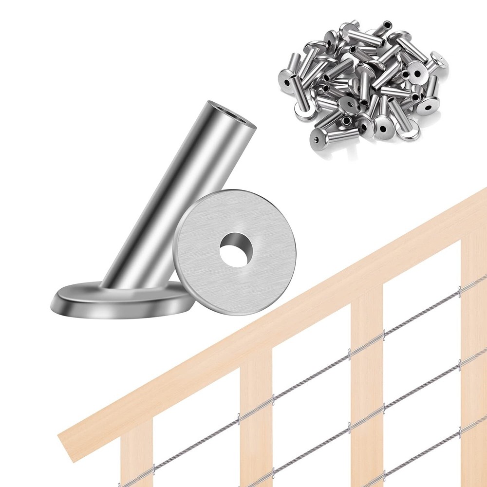 T316 Stainless Steel 30° Degree Angle Protector Sleeves for 3/16″ Cable Railing
