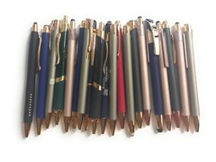 20ct Lot Misprint Metal Retractable Click Pens by Color: Mixed w/ROSE GOLD Trim