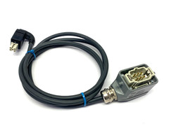 Atlas Copco 4222 1801 02 Double Ended Power Cordset w/ Harting 19300061540 Hood