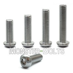 M10 Stainless Steel Button Head Socket Cap Screws A2, Metric ISO 7380 1.5 Coarse