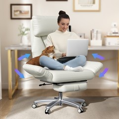 500lbs Big and Tall Office Chair, Cross Legged Reclin Wide Seat Adj Arms Black