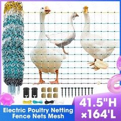 Poultry Netting Electric Fence 41.5″Hx164’L,Portable Electric Fencing for Farms