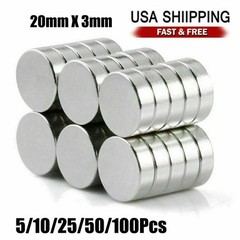 N50 Super Strong Round Disc Fridge Magnets Neodymium Small Rare Earth 20mm x 3mm
