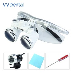 2.5X 3.5X Dentist Loupes Dental Binocular Glass Magnifier with 3W Led Light