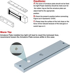 Magnetic Lock, 1200LBS 560kg Holding Force Electromagnetic Lock DC 12V Fail-Safe