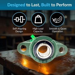 (2) UCFL204-12 Solid Base Pillow Block Flange Mounted Bearing 3/4″ Bore 2 Bolt