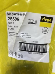 Viega 25596 MegaPressG 1-1/4″ x 3/4″ Carbon Steel Adapter Press x FNPT