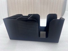Choice 6-Compartment Bar Caddy Black Plastic Countertop Organizer Napkins Straws