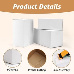 Durable 30-Pack White Corrugated Shipping Boxes – Ideal for Storage & Shipping