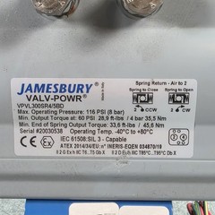 Jamesbury VPVL300DSR4 5BD Actuator w/MESTO QX2VB02SDM