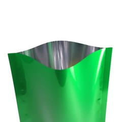 Many Sizes for Glossy Green Flat Foil Mylar Heat-Sealable Open Top Pouch Bag G07