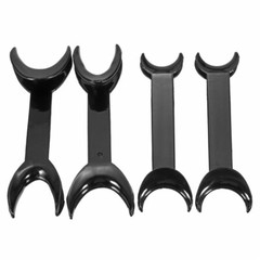 4X Dental Intraoral Cheek Lip Retractor Double-headed T-Shape Opener Black/Clear
