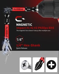 10-Pack Phillips Bits #1#2#3 Impact phillips bits 10pcs, Black