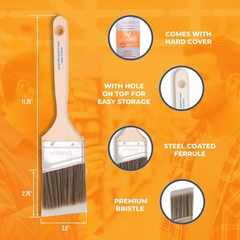 12-Pack – 2.5″ Angle Brushes for All Latex and Oil Paints & Stains