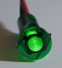 10X Solico 2V DC Panel Mount Green LED Indicator w/ Wires – 3/8″ Hole – .5″ Face