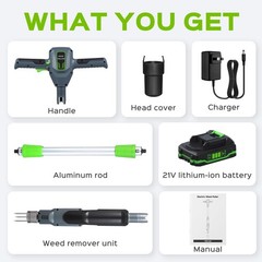 Weed Puller Tool, 21V Powerful Garden Tools Electric Weeding Tool with 2.0Ah …