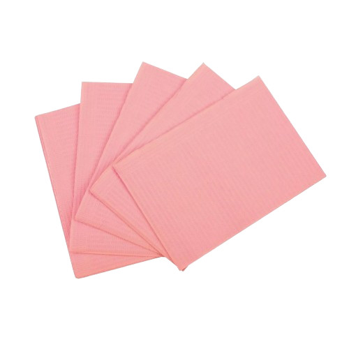 Pink 3 ply bibs 500 per carton