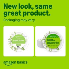 Amazon Basics Everyday Disposable Paper 100 Count (Pack of 1), White,Green
