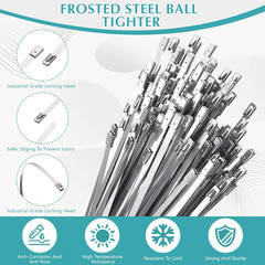 500 Pcs Metal Zip Ties 304 Stainless Steel Zip Ties Heavy Duty Self Locking 220
