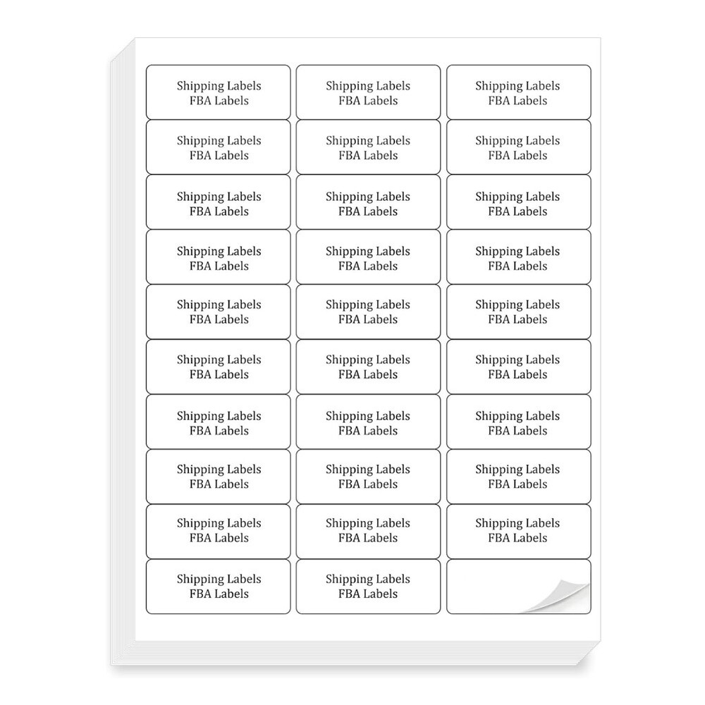 100 Sheets 1″x2-5/8″ Address Shipping Labels Stickers 30-UP for Inkjet and Laser