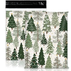 JarThenaAMCS 100Pcs Christmas Poly Mailer 10 x 13 Inch Green Xmas Tree Packag…
