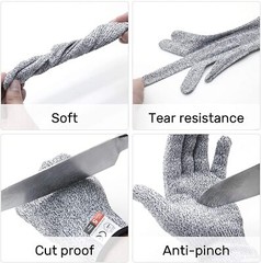 4 pairs Anti-cut Gloves Safety Cut Proof Stab Resistant Kitchen Butcher Cut-Resi
