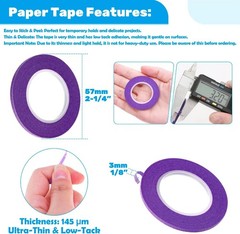 1/8 Inch Thin Whiteboard Tape 15 Rolls Assorted Colors
